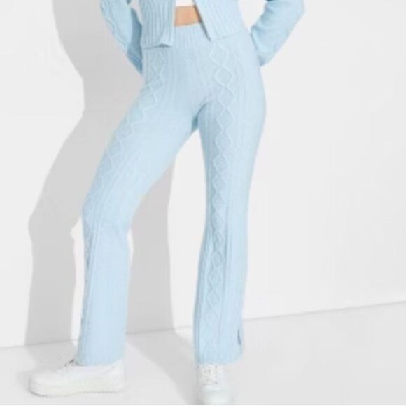 Chic Cream Cable Knit Pants - Picture 1 of 4